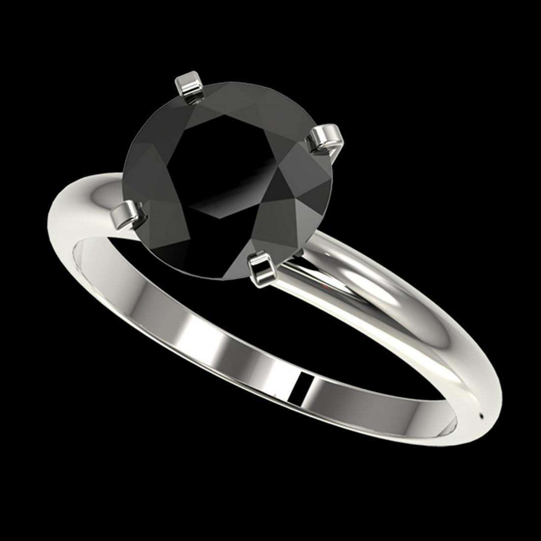 2.50 ctw Fancy Black Diamond Solitaire Ring 10K White: REF-70M5F - SKU:32945 ---- 2.50 ctw Fancy Black Diamond Solitaire Ring 10K White Gold Designer Brand Luxury Jewelry, made in the USA Suggested Retail Price: $3,300 Factory offers perfect factory sizin