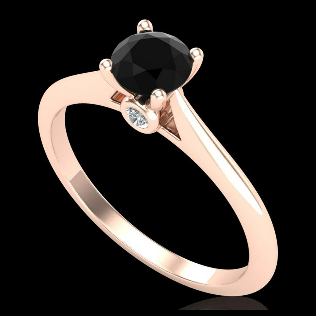0.56 ctw Fancy Black Diamond Art Deco Ring 18K Rose: REF-40Y2X - SKU:38186 ---- 0.56 ctw Fancy Black Diamond Art Deco Ring 18K Rose Gold Designer Brand Luxury Jewelry, made in the USA Suggested Retail Price: $2,400 Factory offers perfect factory sizing,