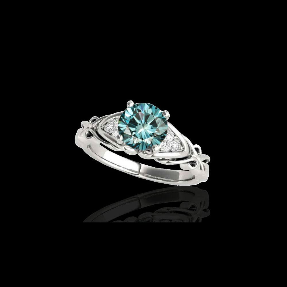 1.1 ctw SI Certified Fancy Blue Diamond Solitaire Ring: REF-121K4R - SKU: 35205 ---- 1.1 ctw SI Certified Fancy Blue Diamond Solitaire Ring 10K White Gold Designer Brand Luxury Jewelry, made in the USA Suggested Retail Price: $9,800 Factory offers perfect 
