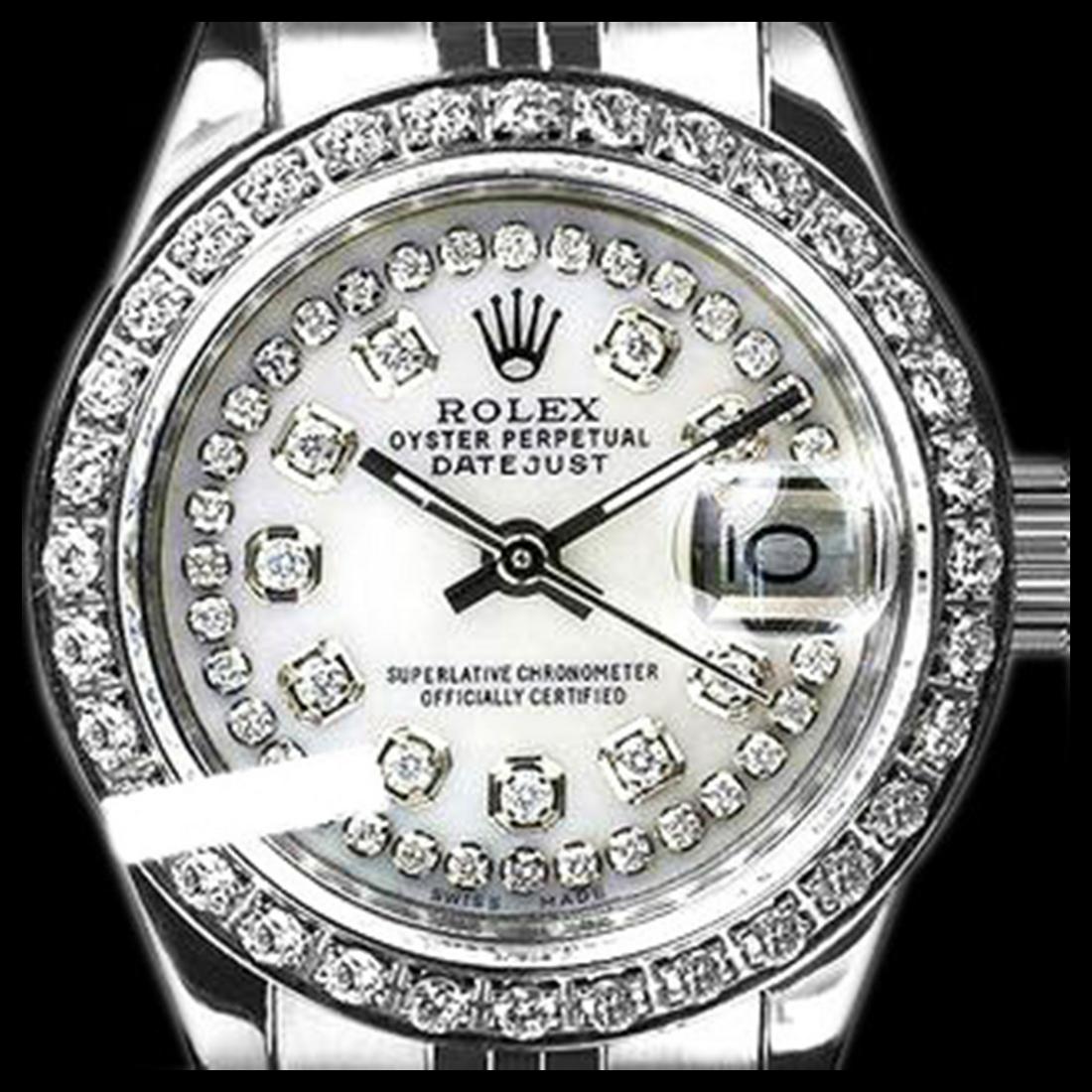 Rolex Men's Stainless Steel, QuickSet, Diamond Dial &: REF-557A4N ---- Rolex Men's Stainless Steel, QuickSet, Diamond Dial & Diamond BezelThis watch is in Excellent Condition.Newly serviced & Polished to Factory specifications. Prepetual, Self-Winding mov