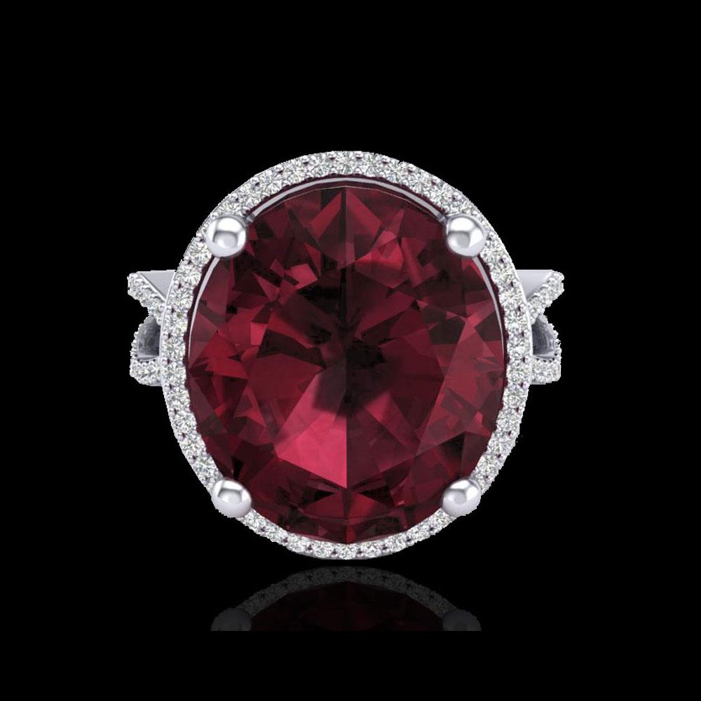 10 ctw Garnet & Micro Pave VS/SI Diamond Certified Ring: REF-80F2M - SKU: 20963 ---- 10 ctw Garnet & Micro Pave VS/SI Diamond Certified Ring 18K White Gold Designer Brand Luxury Jewelry, made in the USA Suggested Retail Price: $5,300 Factory offers perfect 