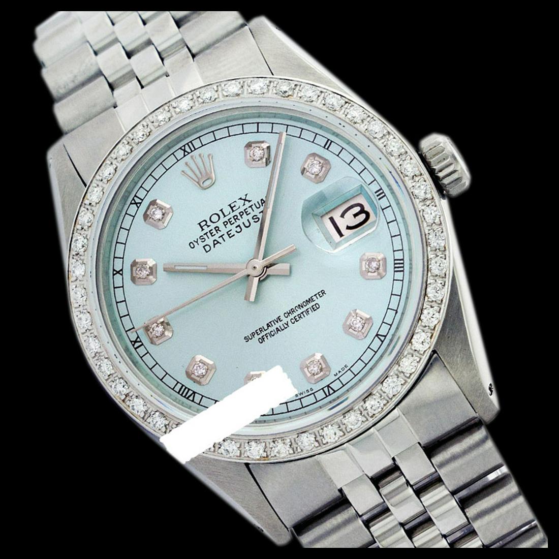 Rolex Men's Stainless Steel, QuickSet, Diamond Dial &: REF-521Y7X ---- Rolex Men's Stainless Steel, QuickSet, Diamond Dial & Diamond BezelThis watch is in Excellent Condition.Newly serviced & Polished to Factory specifications. Prepetual, Self-Winding mov