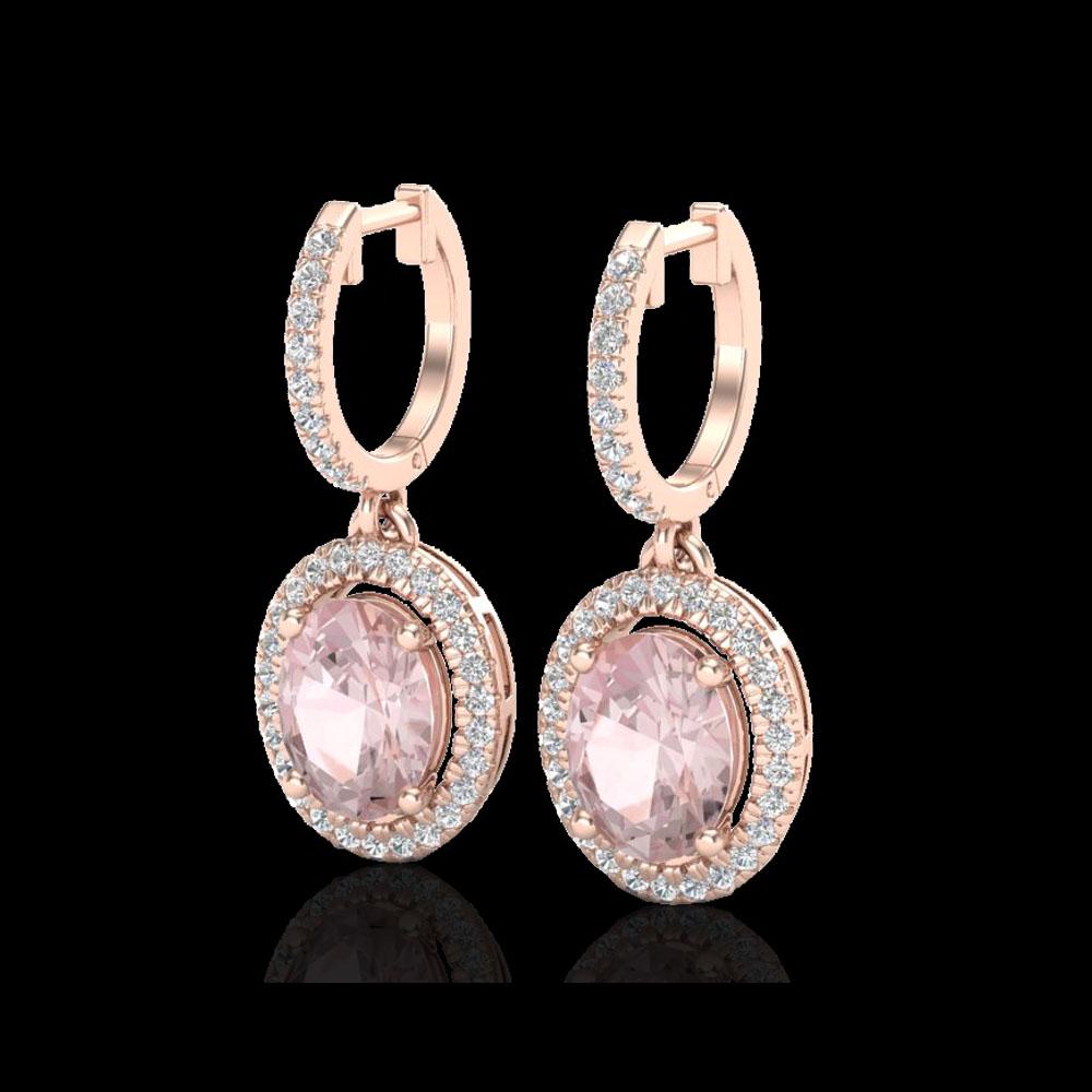 3.25 ctw Morganite & Micro Pave VS/SI Diamond Earrings: REF-114R5X - SKU: 20327 ---- 3.25 ctw Morganite & Micro Pave VS/SI Diamond Earrings 14K Rose Gold Designer Brand Luxury Jewelry, made in the USA Suggested Retail Price: $8,200 Factory offers perfect f