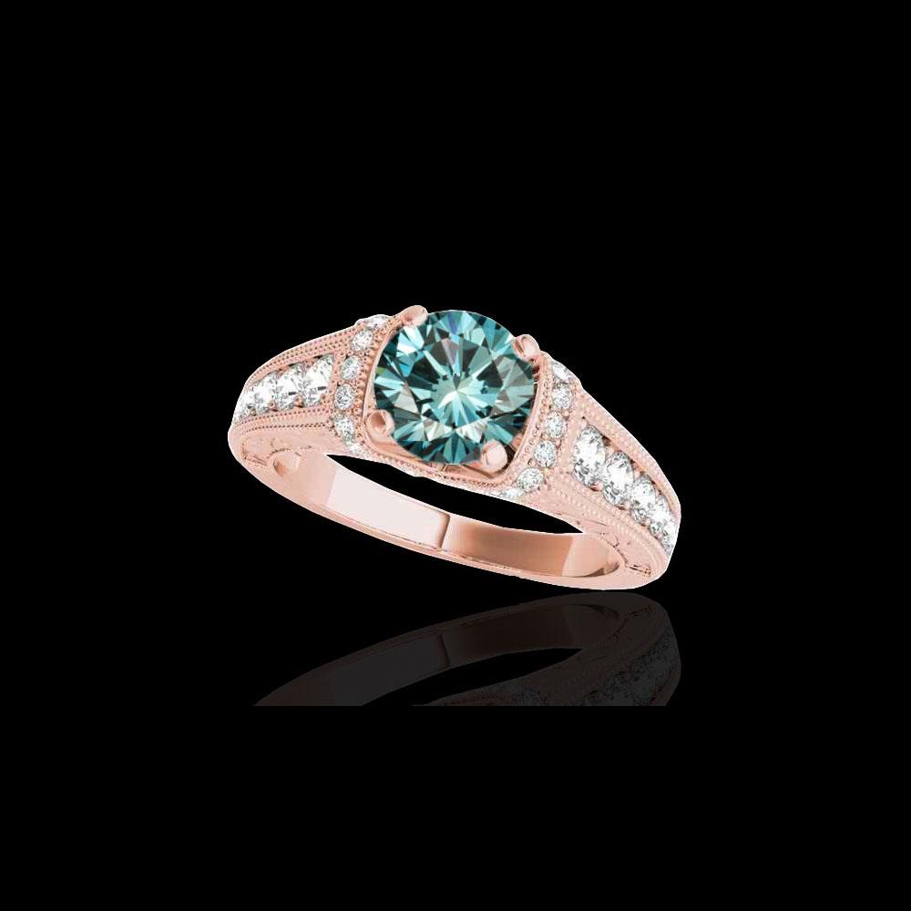 1.75 ctw SI Certified Blue Diamond Solitaire Antique: REF-184X3Y - SKU: 34789 ---- 1.75 ctw SI Certified Blue Diamond Solitaire Antique Ring 10K Rose Gold Designer Brand Luxury Jewelry, made in the USA Suggested Retail Price: $16,200 Factory offers perfe