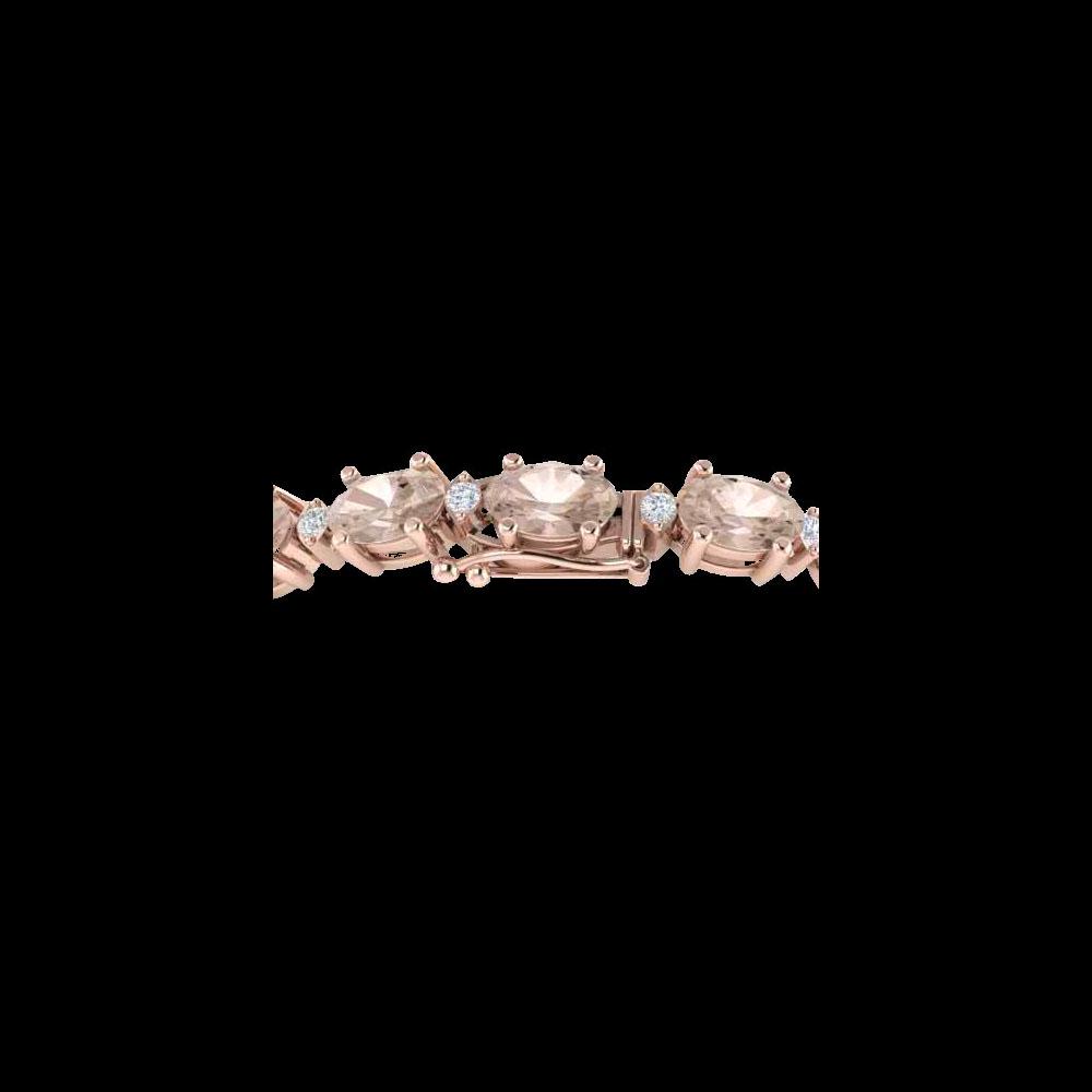 11 ctw Morganite & VS/SI Diamond Eternity Bracelet 10K: REF-134F5M - SKU: 21453 ---- 11 ctw Morganite & VS/SI Diamond Eternity Bracelet 10K Rose Gold Designer Brand Luxury Jewelry, made in the USA Suggested Retail Price: $9,600 Factory offers perfect facto
