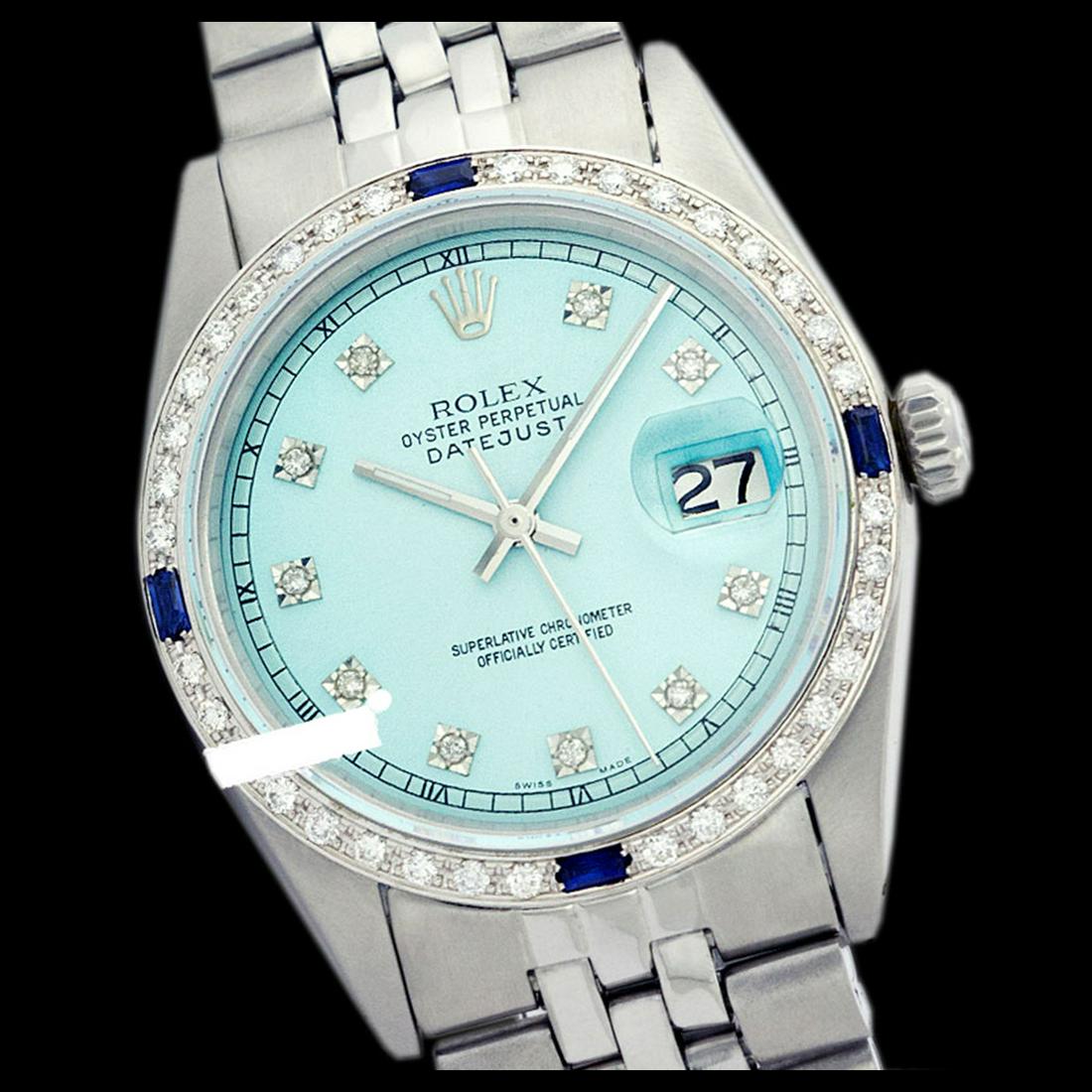 Rolex Ladies Stainless Steel, Diam Dial & Diam/Sapphire: REF-426A3N ---- Rolex Ladies Stainless Steel, Diam Dial & Diam/Sapphire Bezel, Sapphire CrystalThis watch is in Excellent Condition.Newly serviced & Polished to Factory specifications. Prepetual, Self