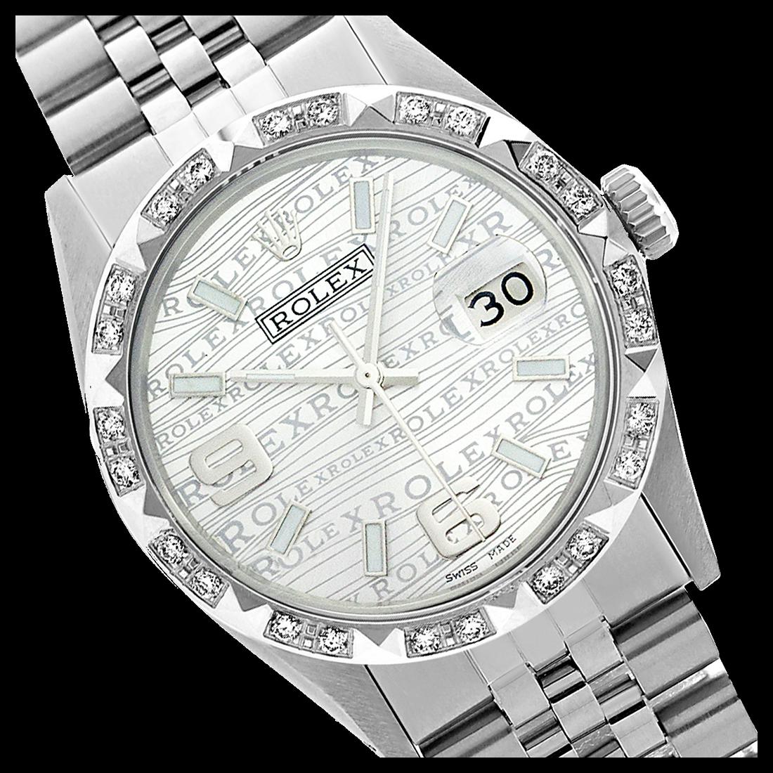Rolex Men's Stainless Steel, QuickSet, Arabic Dial with: REF-509T6K ---- Rolex Men's Stainless Steel, QuickSet, Arabic Dial with Pyrimid Diam Bezel This watch is in Excellent Condition.Newly serviced & Polished to Factory specifications. Prepetual, Self-Win