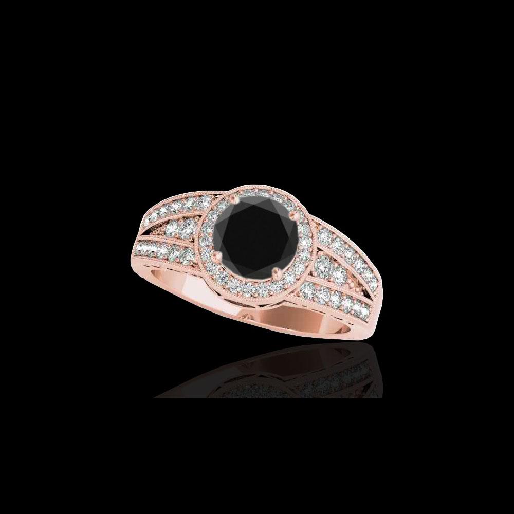 1.5 ctw Certified VS Black Diamond Solitaire Halo Ring: REF-57W8K - SKU: 34073 ---- 1.5 ctw Certified VS Black Diamond Solitaire Halo Ring 10K Rose Gold Designer Brand Luxury Jewelry, made in the USA Suggested Retail Price: $4,650 Factory offers perfect fa