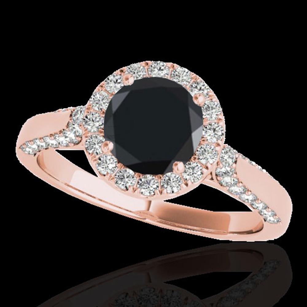 2.15 ctw Certified VS Black Diamond Solitaire Halo Ring: REF-72X8A - SKU: 33575 ---- 2.15 ctw Certified VS Black Diamond Solitaire Halo Ring 10k Rose Gold Designer Brand Luxury Jewelry, made in the USA Suggested Retail Price: $6,400 Factory offers perfect f