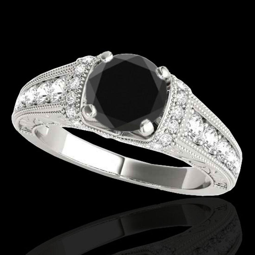 1.5 ctw Certified VS Black Diamond Solitaire Antique: REF-58A2N - SKU: 34777 ---- 1.5 ctw Certified VS Black Diamond Solitaire Antique Ring 10k White Gold Designer Brand Luxury Jewelry, made in the USA Suggested Retail Price: $4,700 Factory offers perfec