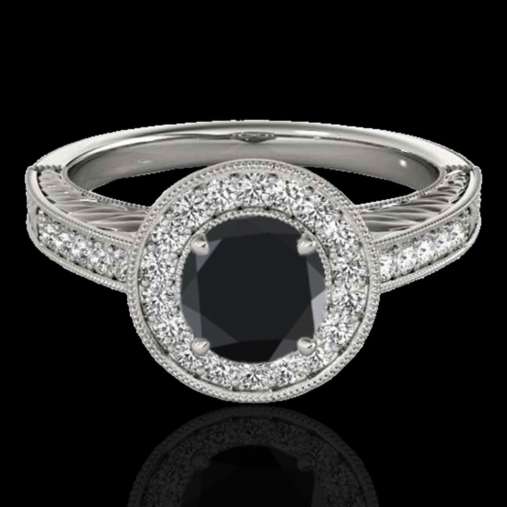 1.5 ctw Certified VS Black Diamond Solitaire Halo Ring: REF-56A5N - SKU: 33745 ---- 1.5 ctw Certified VS Black Diamond Solitaire Halo Ring 10k White Gold Designer Brand Luxury Jewelry, made in the USA Suggested Retail Price: $4,550 Factory offers perfect f