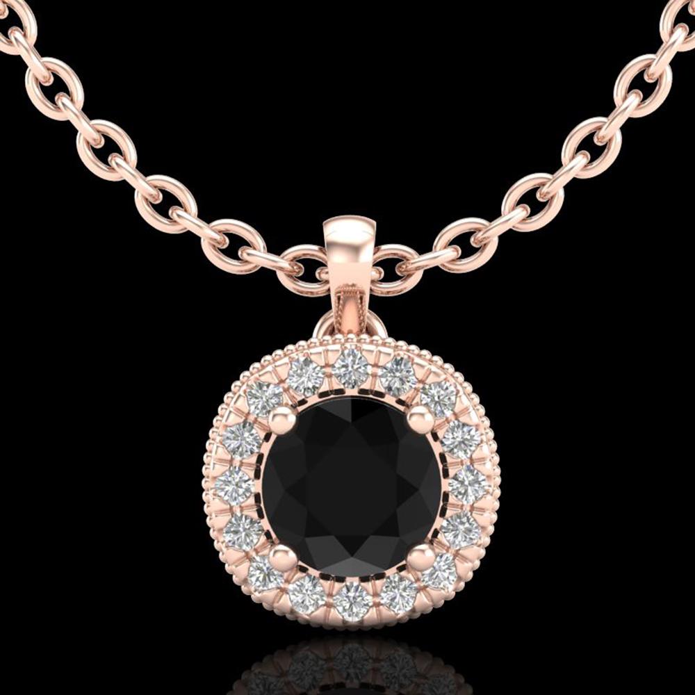 1.1 ctw Fancy Black Diamond Art Deco Stud Necklace 18k: REF-79H3R - SKU: 37997 ---- 1.1 ctw Fancy Black Diamond Art Deco Stud Necklace 18k Rose Gold Designer Brand Luxury Jewelry, made in the USA Suggested Retail Price: $4,800 Factory offers perfect factor