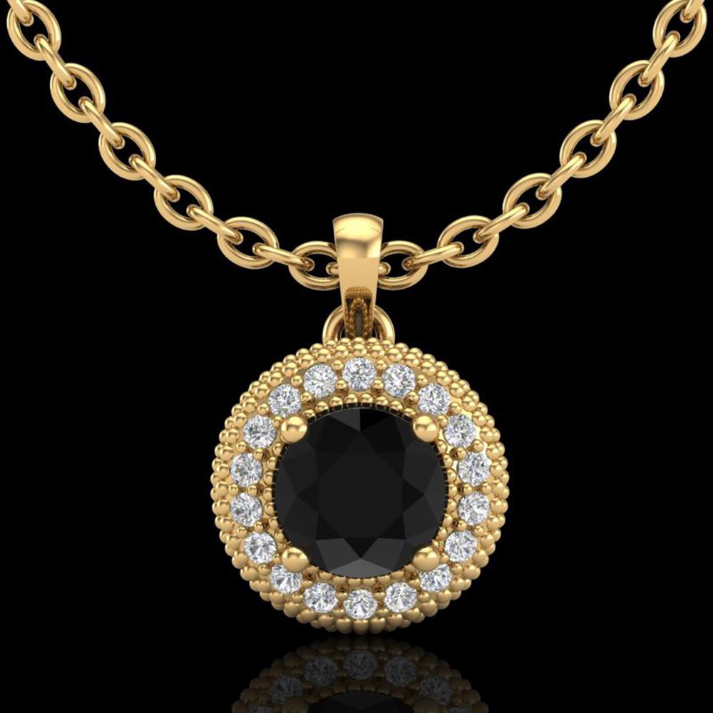 1 ctw Fancy Black Diamond Art Deco Stud Necklace 18k: REF-76R8K - SKU: 37662 ---- 1 ctw Fancy Black Diamond Art Deco Stud Necklace 18k Yellow Gold Designer Brand Luxury Jewelry, made in the USA Suggested Retail Price: $5,050 Factory offers perfect factor