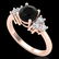 1.5 ctw Fancy Black Diamond Engagment Ring 18k Rose