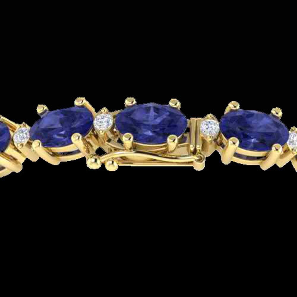 19.7 ctw Tanzanite & VS/SI Diamond Eternity Bracelet: REF-178X2A - SKU: 29381 ---- 19.7 ctw Tanzanite & VS/SI Diamond Eternity Bracelet 10k Yellow Gold Designer Brand Luxury Jewelry, made in the USA Suggested Retail Price: $13,700 Factory offers perfect 