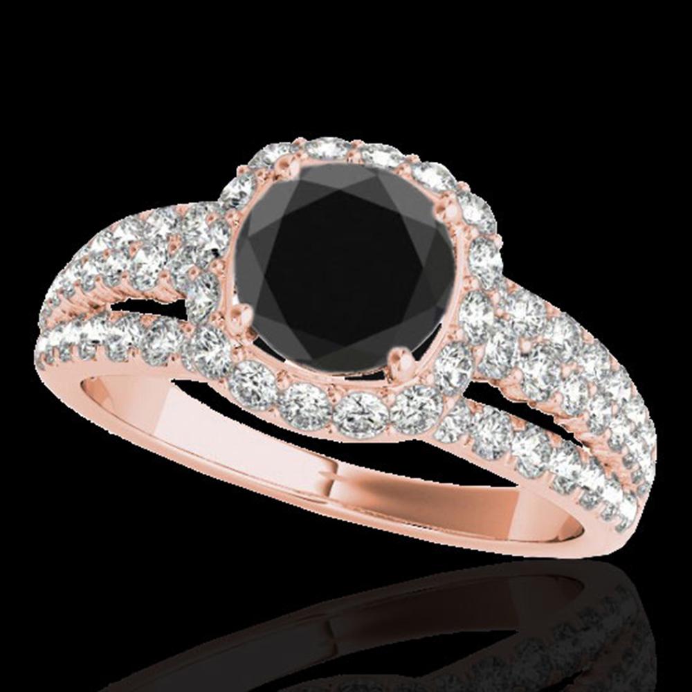 2.25 ctw Certified VS Black Diamond Solitaire Halo Ring: REF-79A9N - SKU: 34011 ---- 2.25 ctw Certified VS Black Diamond Solitaire Halo Ring 10k Rose Gold Designer Brand Luxury Jewelry, made in the USA Suggested Retail Price: $7,050 Factory offers perfect f