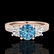 1.41 ctw Intense Blue Diamond Art Deco 3 Stone Ring 18k - 2