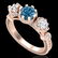 1.75 ctw Intense Blue Diamond Art Deco 3 Stone Ring 18k