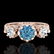 1.75 ctw Intense Blue Diamond Art Deco 3 Stone Ring 18k - 2