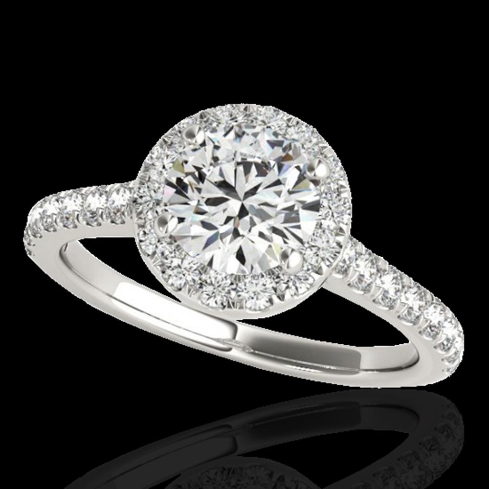 1.4 ctw Certified Diamond Solitaire Halo Ring 10k White: REF-190X9A - SKU: 33580 ---- 1.4 ctw Certified Diamond Solitaire Halo Ring 10k White Gold Designer Brand Luxury Jewelry, made in the USA Suggested Retail Price: $14,000 Factory offers perfect factory 