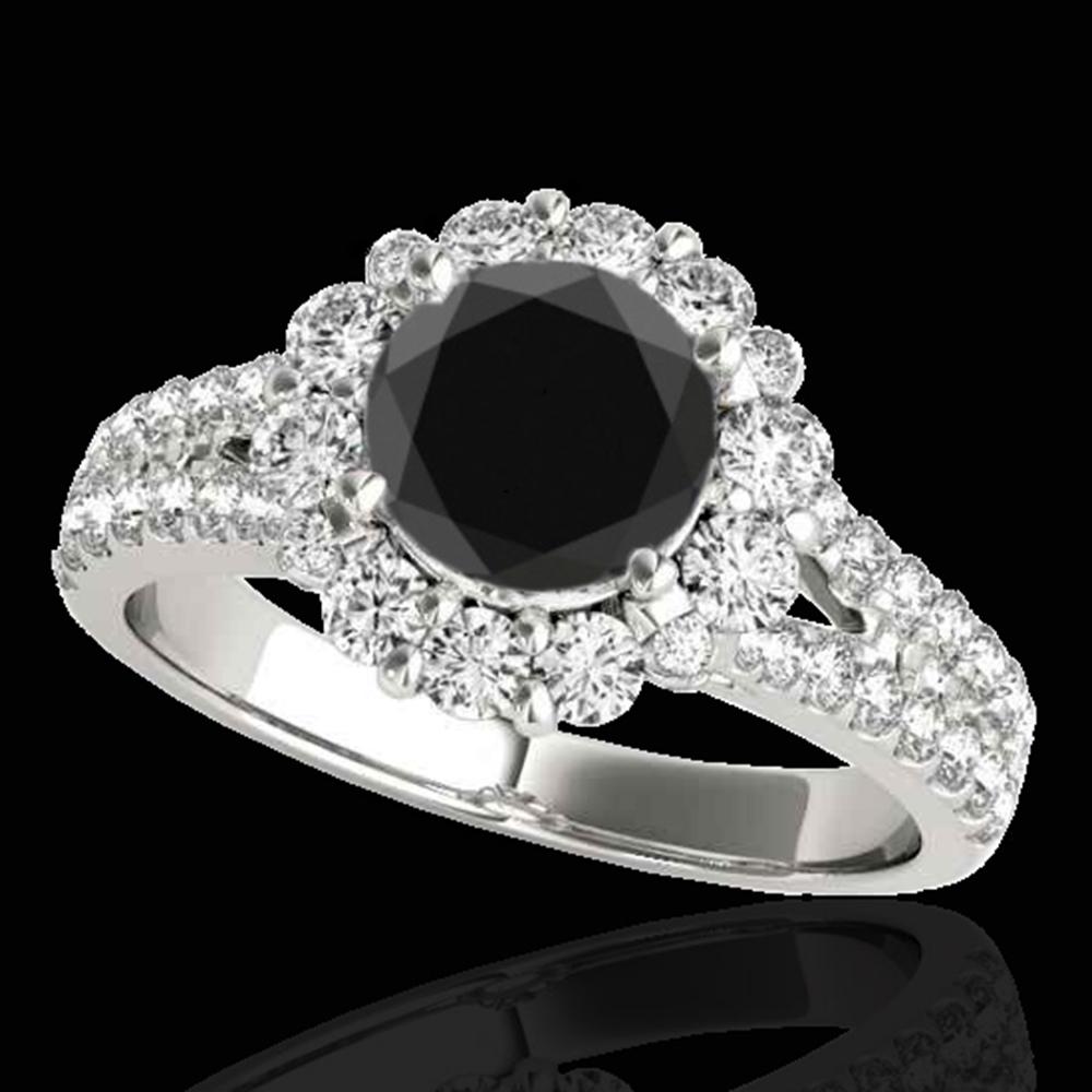 2.01 ctw Certified VS Black Diamond Solitaire Halo Ring: REF-76X6A - SKU: 33934 ---- 2.01 ctw Certified VS Black Diamond Solitaire Halo Ring 10k White Gold Designer Brand Luxury Jewelry, made in the USA Suggested Retail Price: $6,750 Factory offers perfect 