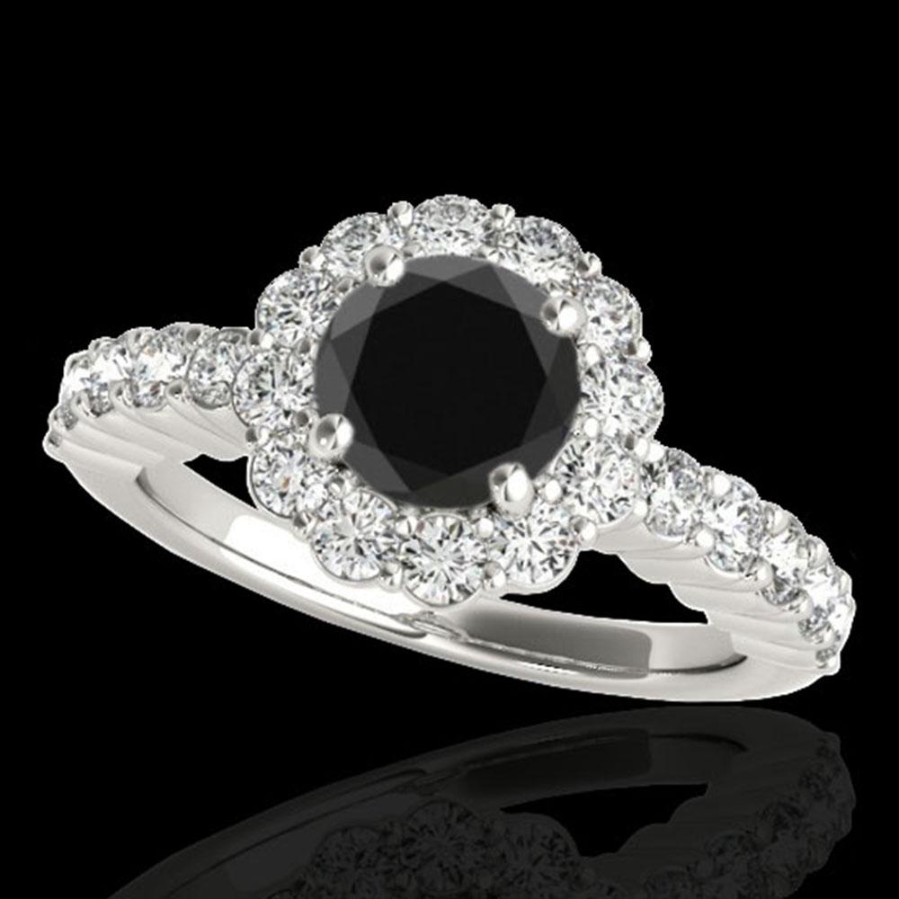1.75 ctw Certified VS Black Diamond Solitaire Halo Ring: REF-66F8M - SKU: 34162 ---- 1.75 ctw Certified VS Black Diamond Solitaire Halo Ring 10k White Gold Designer Brand Luxury Jewelry, made in the USA Suggested Retail Price: $5,400 Factory offers perfect 
