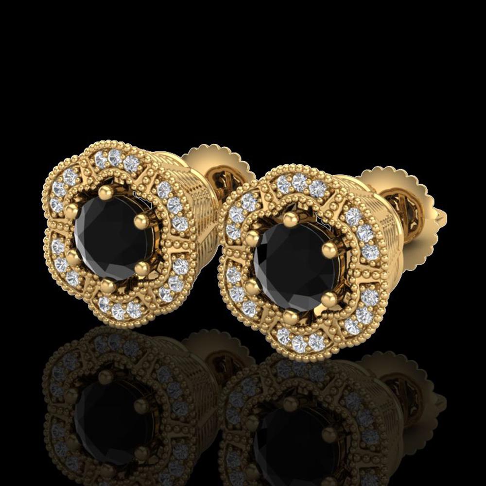 1.51 ctw Fancy Black Diamond Art Deco Stud Earrings 18k: REF-107F3M - SKU: 37963 ---- 1.51 ctw Fancy Black Diamond Art Deco Stud Earrings 18k Yellow Gold Designer Brand Luxury Jewelry, made in the USA Suggested Retail Price: $7,100 Factory offers perfect fa