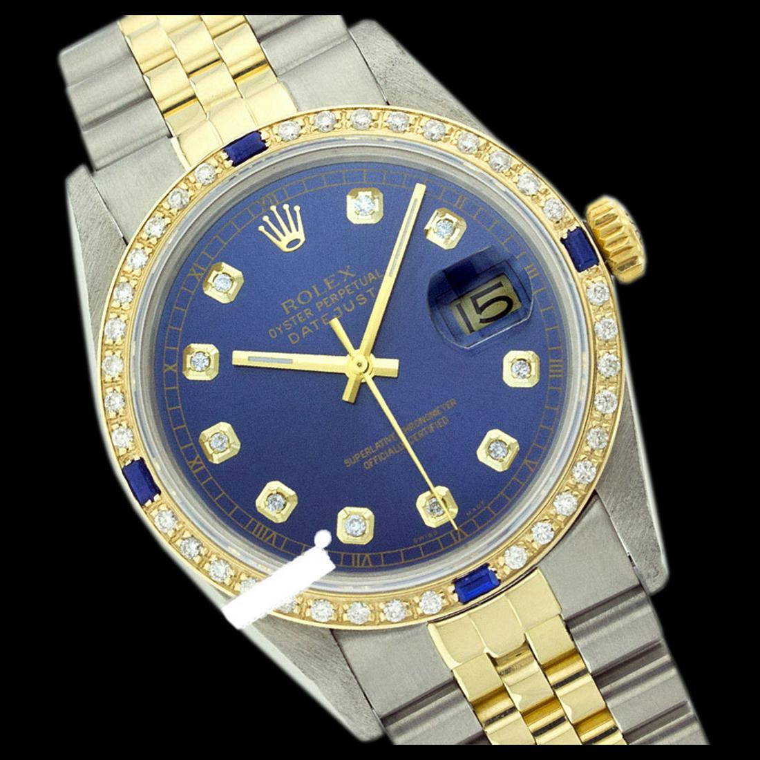 Rolex Ladies Two Tone 14K Gold/SS, Diam Dial &: REF-434Y6X ---- Rolex Ladies Two Tone 14K Gold/ss, Diam Dial & Diam/Sapphire Bezel, Sapphire CrystalThis watch is in Excellent Condition.Newly serviced & Polished to Factory specifications. Prepetual,