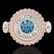2.62 ctw Intense Blue Diamond Art Deco 3 Stone Ring 18k - 2