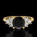 1.25 ctw Fancy Black Diamond Engagment Art Deco Ring - 2