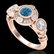 1.51 ctw Intense Blue Diamond Art Deco 3 Stone Ring 18k
