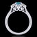 1.67 ctw Intense Blue Diamond Art Deco 3 Stone Ring 18k - 3