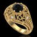 1.07 ctw Fancy Black Diamond Engagment Art Deco Ring