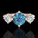 1.51 ctw Intense Blue Diamond Art Deco 3 Stone Ring 18k - 2