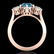 1.51 ctw Intense Blue Diamond Art Deco 3 Stone Ring 18k - 3
