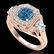 2.11 ctw Intense Blue Diamond Art Deco 3 Stone Ring 18k