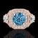 2.11 ctw Intense Blue Diamond Art Deco 3 Stone Ring 18k - 2