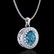 1 ctw Intense Blue Diamond Art Deco Stud Necklace 18k - 3