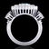 2.62 ctw Intense Blue Diamond Art Deco 3 Stone Ring 18k - 3