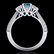 1.81 ctw Intense Blue Diamond Art Deco 3 Stone Ring 18k - 3
