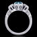1.66 ctw Intense Blue Diamond Art Deco 3 Stone Ring 18k - 3