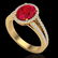 3 ctw Ruby & Micro Pave VS/SI Diamond Halo Ring 18k - 2