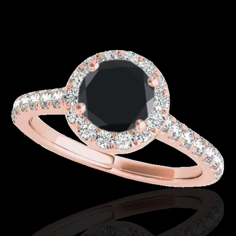 1.4 ctw Certified VS Black Diamond Solitaire Halo Ring: REF-47H9W - SKU: 33584 ---- 1.4 ctw Certified VS Black Diamond Solitaire Halo Ring 10K Rose Gold Designer Brand Luxury Jewelry, made in the USA Suggested Retail Price: $3,850 Factory offers perfect fa
