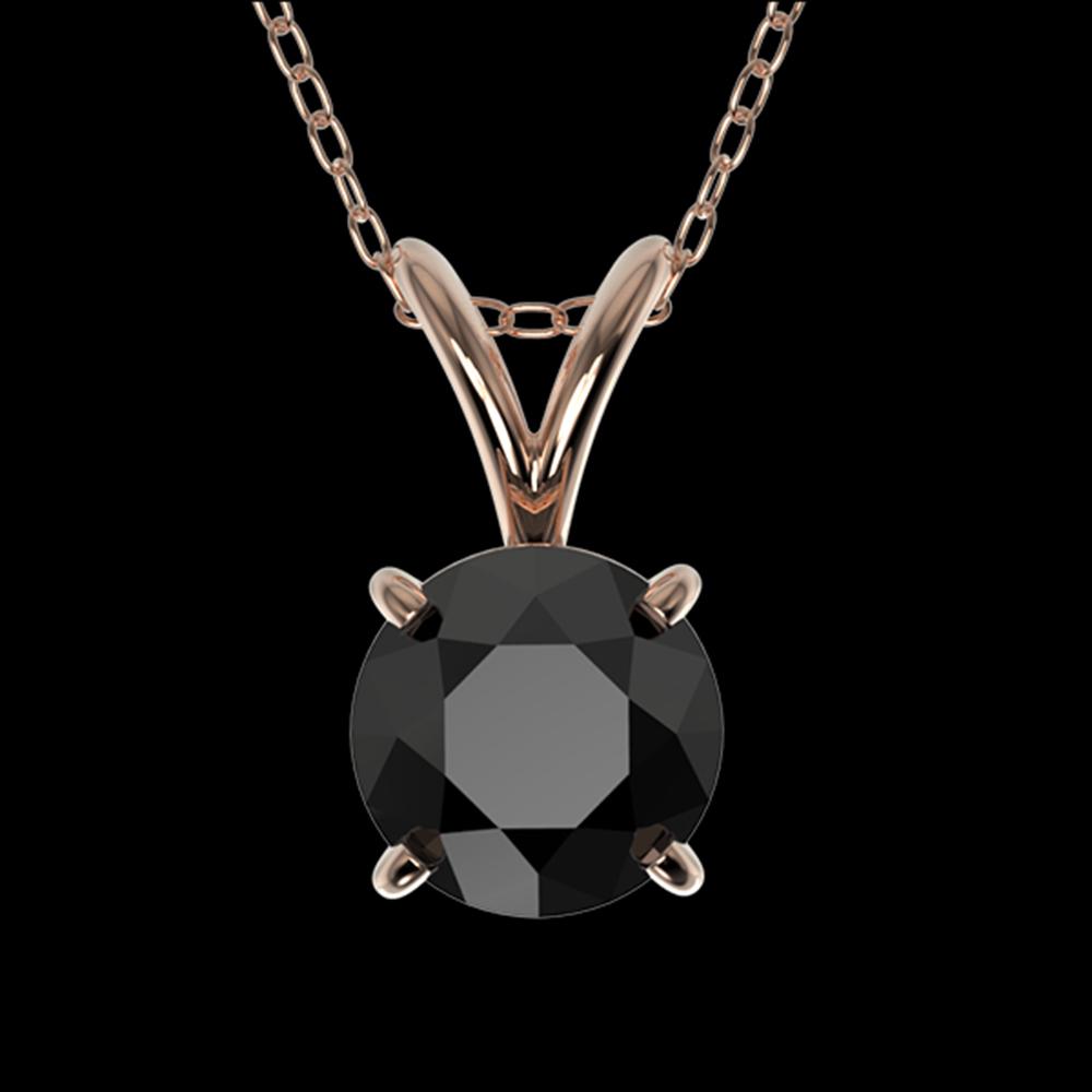 .75 ctw Fancy Black Diamond Solitaire Necklace 10K Rose: REF-18N5F - SKU: 33176 ---- .75 ctw Fancy Black Diamond Solitaire Necklace 10K Rose Gold Designer Brand Luxury Jewelry, made in the USA Suggested Retail Price: $1,500 Factory offers perfect factory si