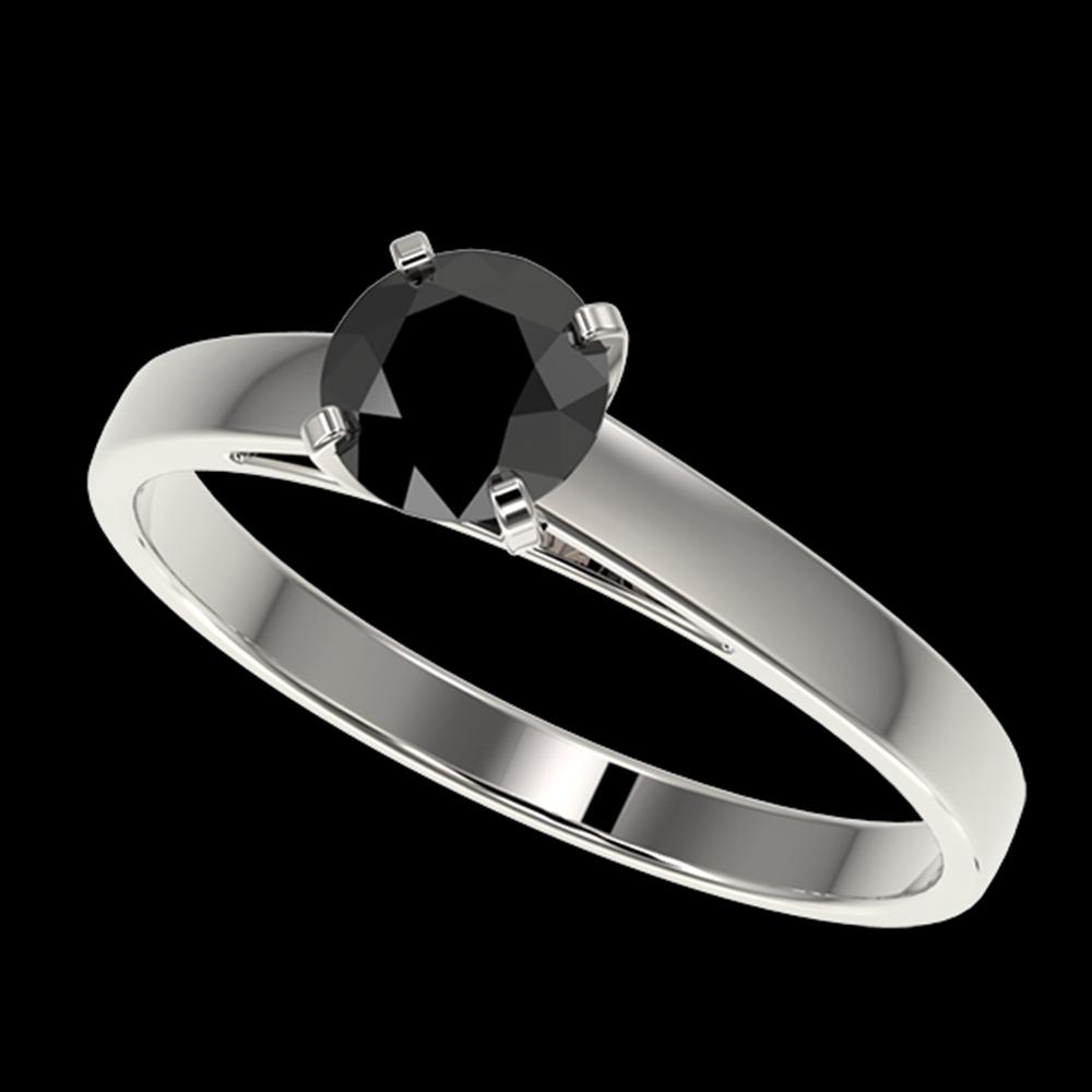 .75 ctw Fancy Black Diamond Solitaire Engagement Ring: REF-23Y4V - SKU: 32974 ---- .75 ctw Fancy Black Diamond Solitaire Engagement Ring 10K White Gold Designer Brand Luxury Jewelry, made in the USA Suggested Retail Price: $1,350 Factory offers perfect fa