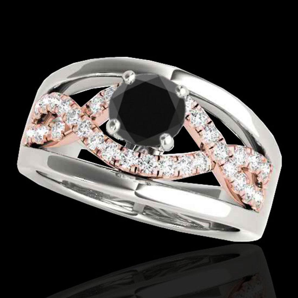 1.3 ctw Certified VS Black Diamond Solitaire Ring 10k: REF-65F5M - SKU: 35290 ---- 1.3 ctw Certified VS Black Diamond Solitaire Ring 10k White & Rose Gold Designer Brand Luxury Jewelry, made in the USA Suggested Retail Price: $5,300 Factory offers perfect
