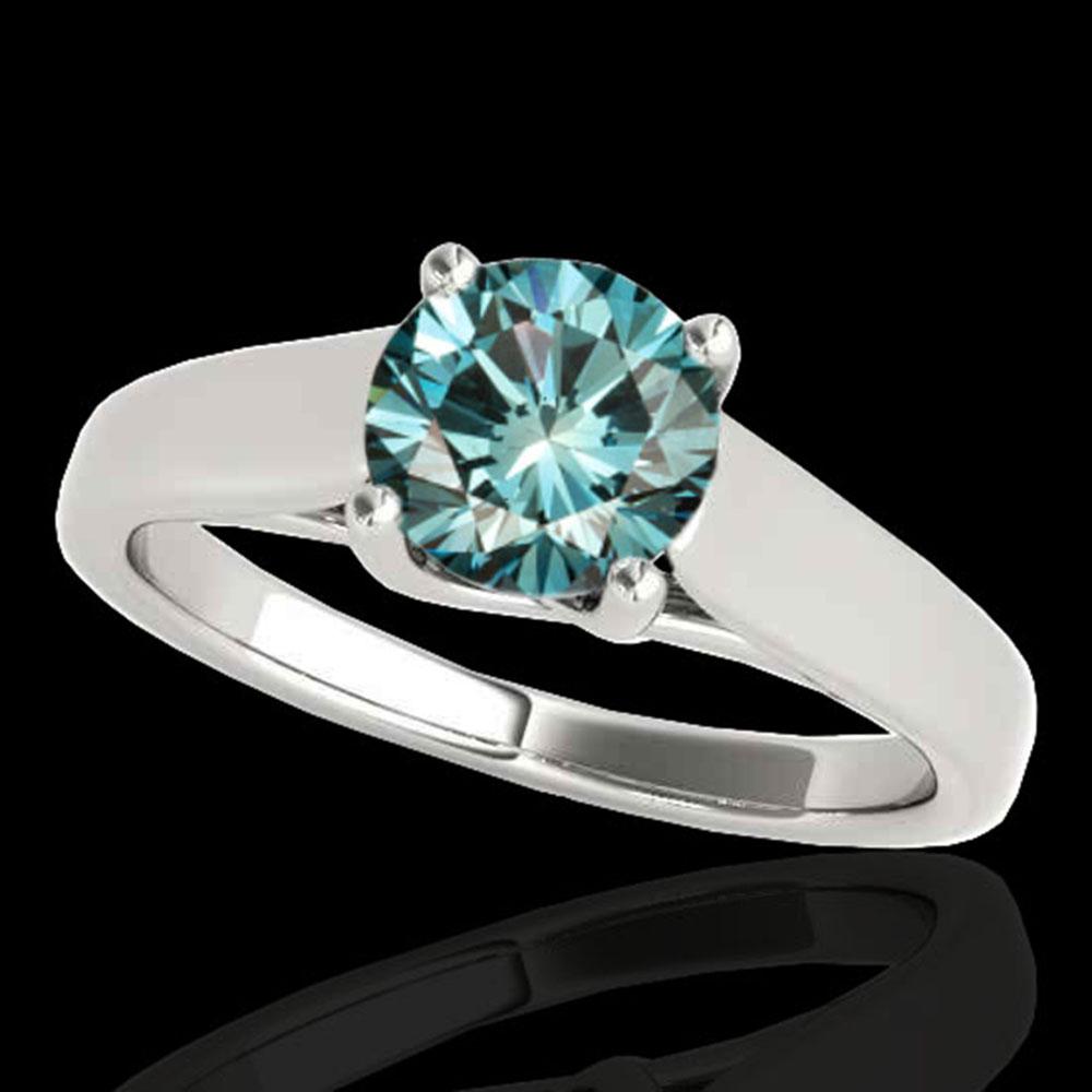 1 ctw SI Certified Fancy Blue Diamond Solitaire Ring: REF-103G6W - SKU: 35530 ---- 1 ctw SI Certified Fancy Blue Diamond Solitaire Ring 10k White Gold Designer Brand Luxury Jewelry, made in the USA Suggested Retail Price: $9,100 Factory offers perfect fa