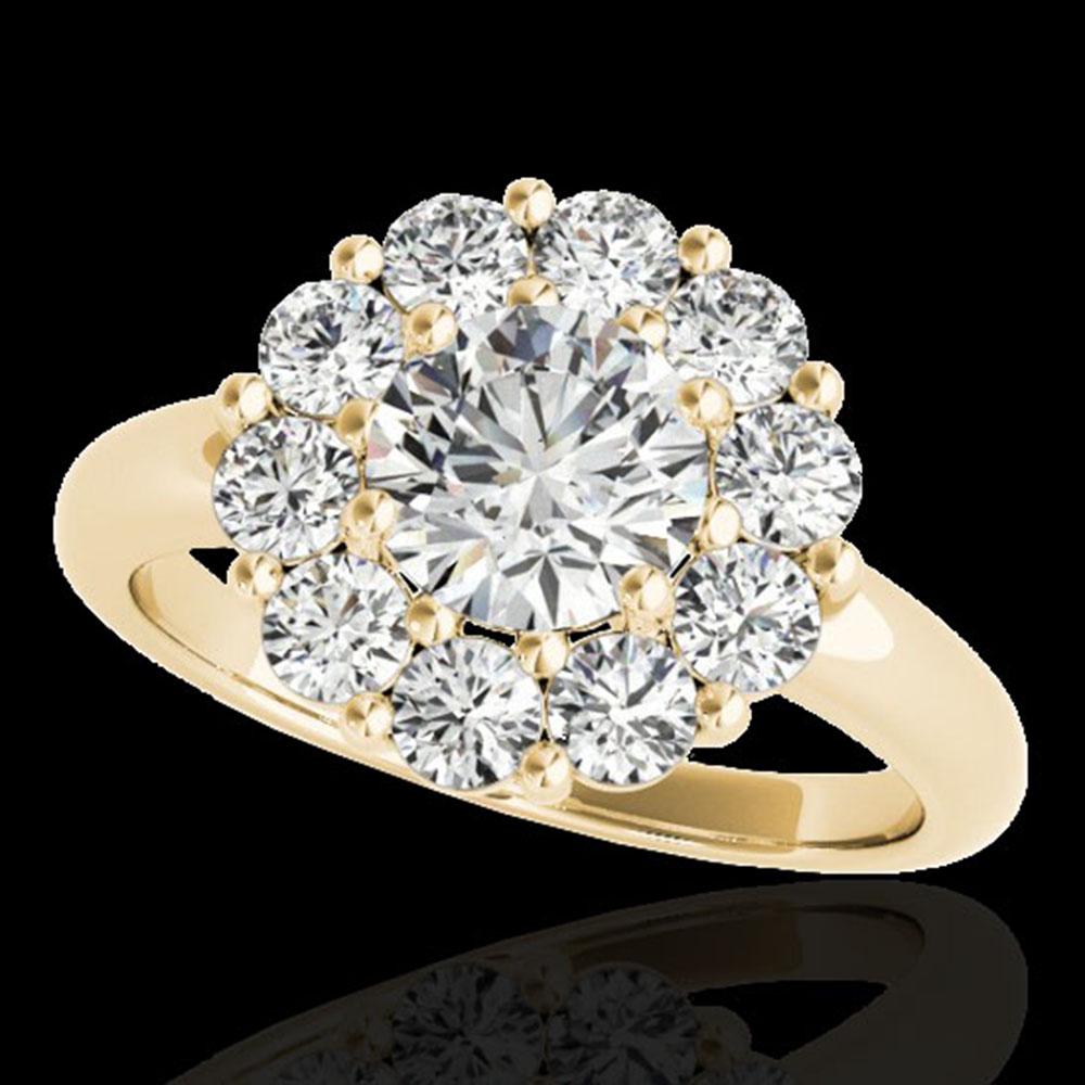 2.09 ctw Certified Diamond Solitaire Halo Ring 10k: REF-225A2N - SKU: 34425 ---- 2.09 ctw Certified Diamond Solitaire Halo Ring 10k Yellow Gold Designer Brand Luxury Jewelry, made in the USA Suggested Retail Price: $16,500 Factory offers perfect factor