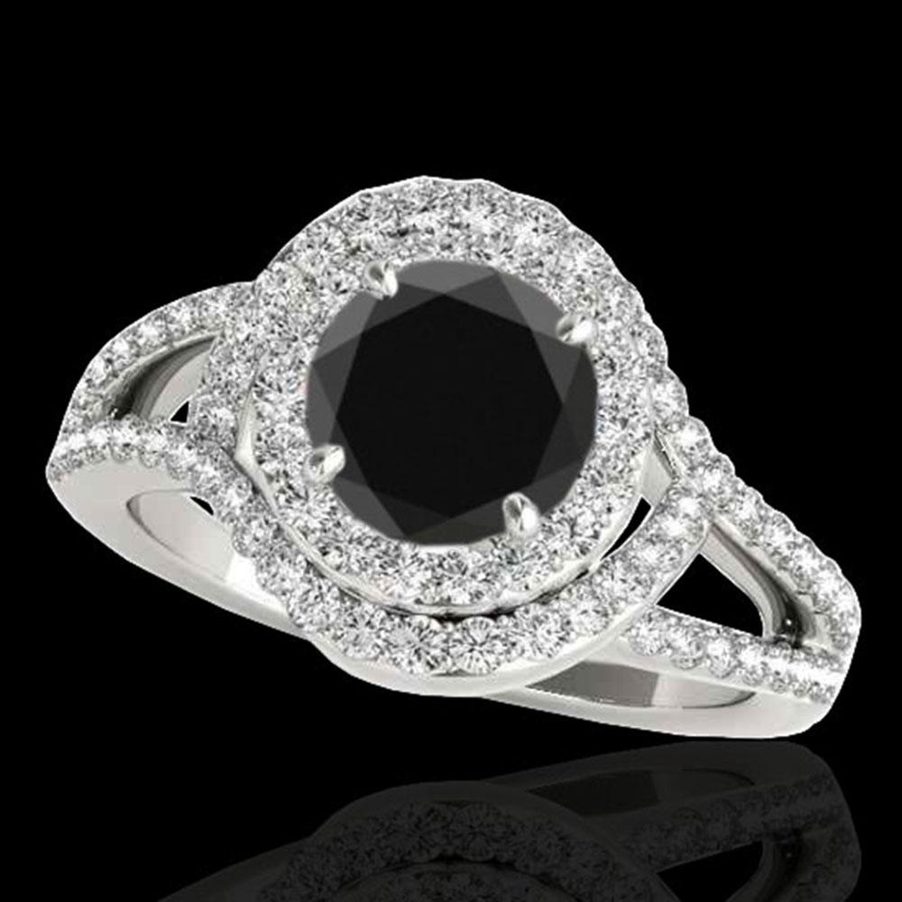 1.9 ctw Certified VS Black Diamond Solitaire Halo Ring: REF-74N2F - SKU: 34390 ---- 1.9 ctw Certified VS Black Diamond Solitaire Halo Ring 10k White Gold Designer Brand Luxury Jewelry, made in the USA Suggested Retail Price: $6,500 Factory offers perfect f