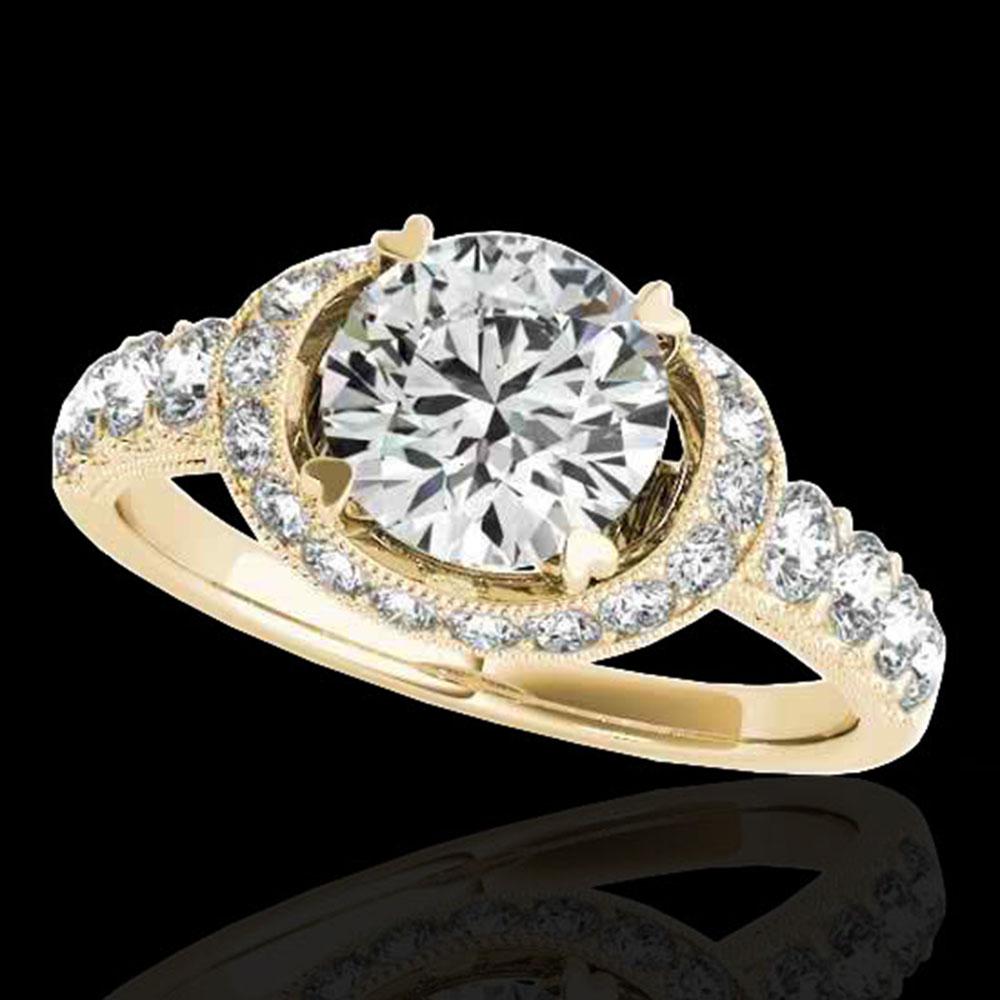 1.75 ctw Certified Diamond Solitaire Halo Ring 10k: REF-204F5M - SKU: 34452 ---- 1.75 ctw Certified Diamond Solitaire Halo Ring 10k Yellow Gold Designer Brand Luxury Jewelry, made in the USA Suggested Retail Price: $15,000 Factory offers perfect factor